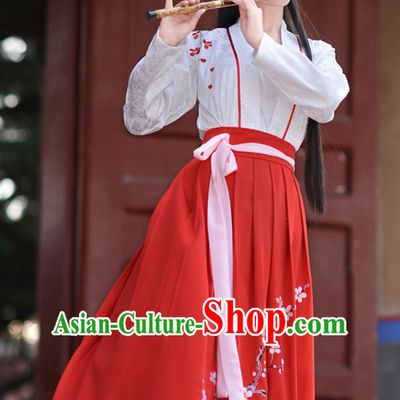 Top Chinese Han Dynasty Beauty Princess Hanfu Clothing Chinese Hanfu Costume Hanfu Dress Ancient Chinese Costumes and Hair Jewelry Complete Set for Women Girls Children