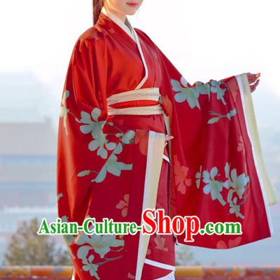 Top Chinese Han Dynasty Beauty Princess Hanfu Clothing Chinese Hanfu Costume Hanfu Dress Ancient Chinese Costumes and Hair Jewelry Complete Set for Women Girls Children