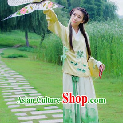 Top Chinese Ming Dynasty Beauty Hanfu Clothing Chinese Hanfu Costume Hanfu Dress Ancient Chinese Costumes and Hat Complete Set for Women Girls Children