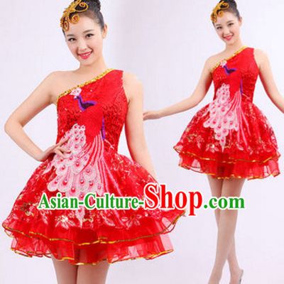 Chinese Folk Dance Costumes Traditional Chinese Fan Dancing Costume Ribbon Dancewear and Headwear Complete Set for Women Girls or Kids