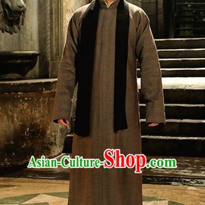 Chinese Minguo Time Mandarin Long Robe Complete Set for Men
