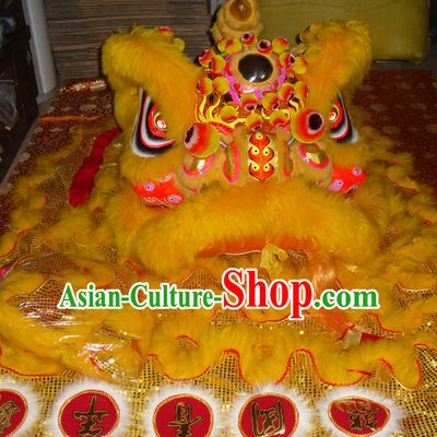 Top Gold Color Competition and Parade Hok San Lion Dancing Costume Complete Set