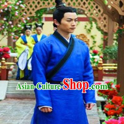 Chinese Ancient Style Hanfu Dress Clothing Costumes Complete Set for Men