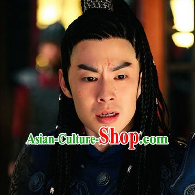 Ancient Chinese Style Superhero Swordsman Long Black Wigs for Men