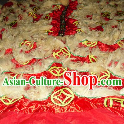 Top Asian Chinese Lion Dance Pants Claws Tail Body Costumes Set