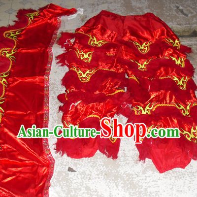 Red Top Asian Chinese New Year Performance 2 Pairs of Lion Dance Pants and Claws