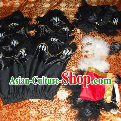 Black Top Asian Chinese New Year Performance 2 Pairs of Lion Dance Pants and Claws