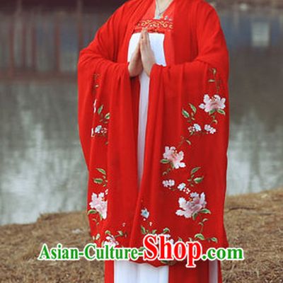 Ancient Chinese Tang Dynasty Beauty Embroidered Garment and Hair Jewelry Complete Set for Women