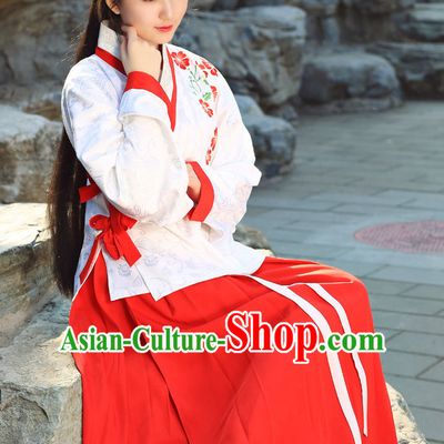 Ancient Chinese Ming Dynasty Lady Hanfu Garment Complete Set for Women