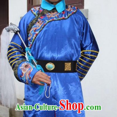 Top Chinese Qing Dynasty Official Costume Costumes and Hat Complete Set for Men and Boys