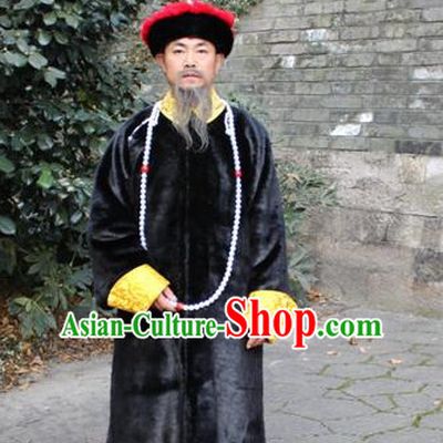 Top Chinese Qing Dynasty Official Costume Costumes and Hat Complete Set for Men and Boys