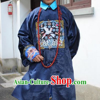 Top Chinese Qing Dynasty Official Costume Costumes and Hat Complete Set for Men and Boys