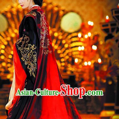Chinese Ancient Female Empress Wedding Dresses and Hair Jewelry Complete Set for Women or Girls