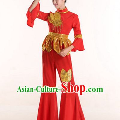 Chinese Stage Performance Ribbon Dance Costume and Headdress Complete Set for Women