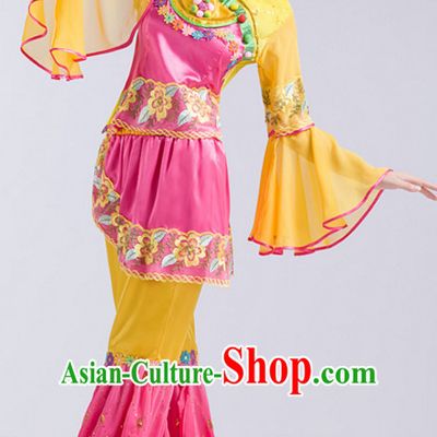 Chinese Classical Dance Costumes and Headdress Complete Set for Women Girls