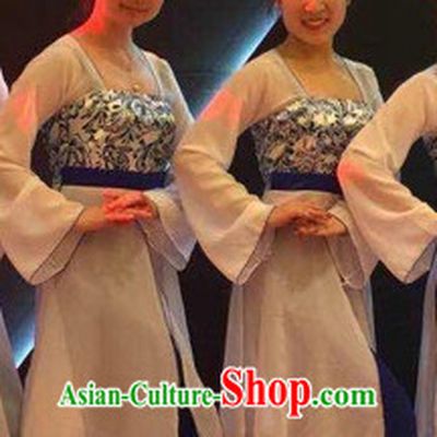 Chinese Stage Performance Classical Dance Costumes and Headdress Complete Set for Women Girls