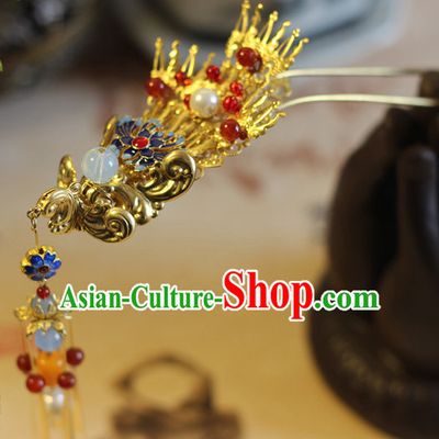 Top Chinese Traditional Wedding Headpieces Hair Jewelry Bridal Hair Clasp Hairpins Set