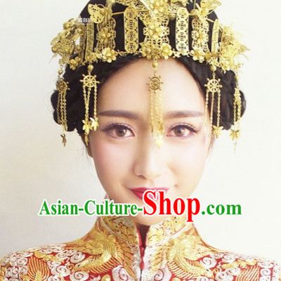 Top Chinese Traditional Wedding Headpieces Hair Jewelry Bridal Hair Clasp Hairpins Set