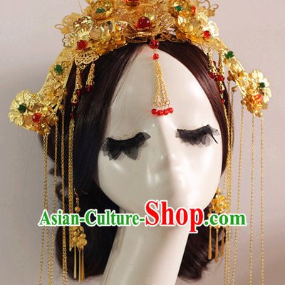 Top Chinese Traditional Wedding Headpieces Hair Jewelry Bridal Hair Clasp Hairpins Set