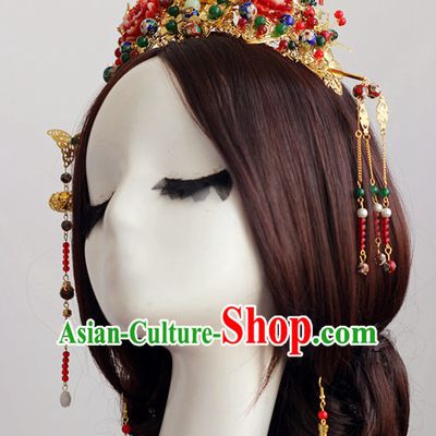 Top Chinese Traditional Wedding Headpieces Hair Jewelry Bridal Hair Clasp Hairpins Set