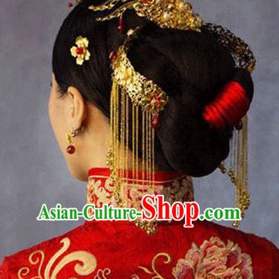 Top Chinese Traditional Wedding Headpieces Hair Jewelry Bridal Hair Clasp Hairpins Set