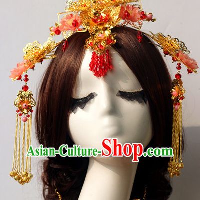 Top Chinese Traditional Wedding Bridal Phoenix Coronet Crown Headpieces Hair Jewelry Bridal Hair Clasp Hairpins Set