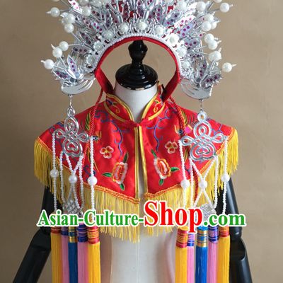 Silver Chinese Traditional Phoenix Coronet Opera Hat