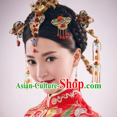 Top Chinese Traditional Wedding Headpieces Hair Jewelry Bridal Hair Clasp Hairpins