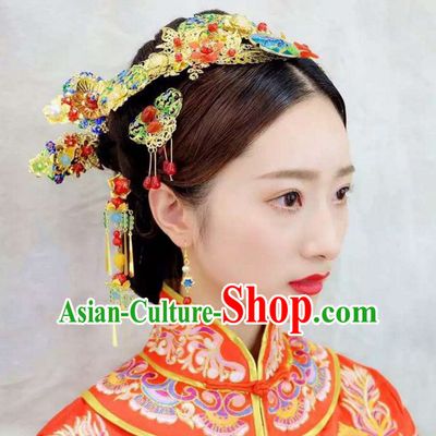 Top Chinese Traditional Wedding Headpieces Hair Jewelry Bridal Hair Clasp Hairpins