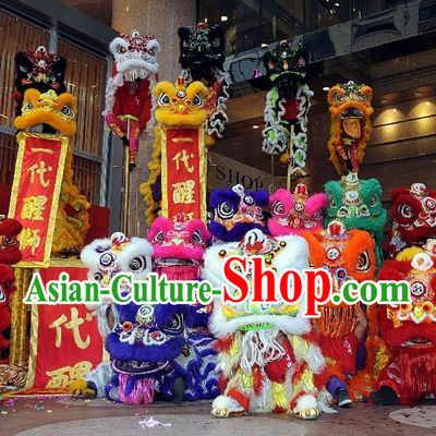 Supreme 100_ Long Natural Wool Chinese Southern Lion Dance Equipments Complete Set