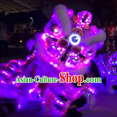 Luminous LED Lights Supreme 100_ Long Natural Wool Chinese Southern Lion Dance Equipments Complete Set