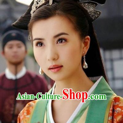 Ancient Chinese Black Wigs and Hair Accessories for Women
