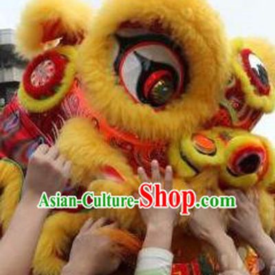 Big Opening Ceremony 100_ Natural Long Wool Lion Dance Equipment Complete Set