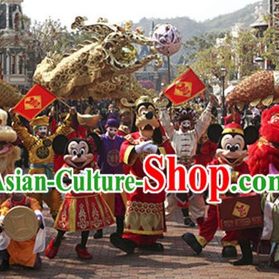 Big Opening Ceremony 100_ Natural Long Wool Lion Dance Equipment Complete Set