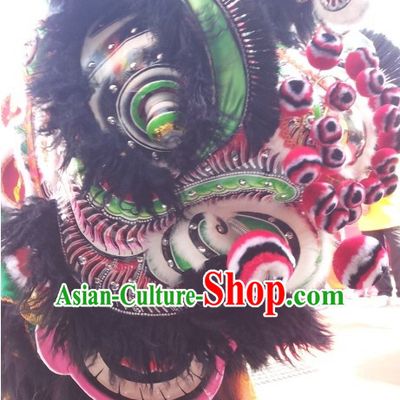 Big Opening Ceremony 100_ Natural Long Wool Lion Dance Equipment Complete Set