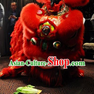 Big Opening Ceremony 100_ Natural Long Wool Lion Dance Equipment Complete Set