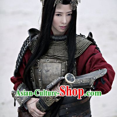 Ancient Chinese General Superheroine Body Armor Costumes Complete Set for Women