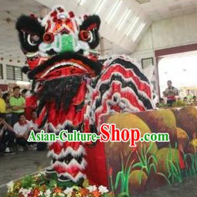 Big Opening Ceremony 100_ Natural Long Wool Lion Dance Equipment Complete Set