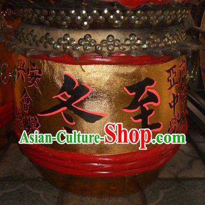 24 Inches Chinese Traditional Big Lion Dance Wooden Drum