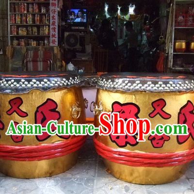 24 Inches Chinese Traditional Big Lion Dance Wooden Drum