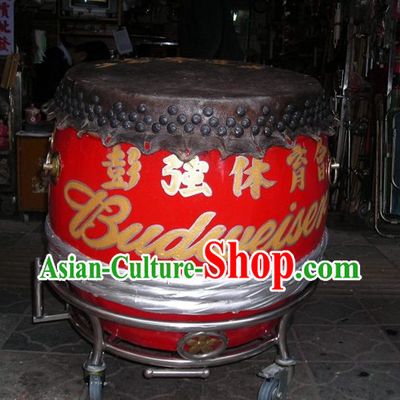24 Inches Chinese Traditional Big Lion Dance Wooden Drum