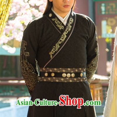 Chinese Ancient Style Male Hanfu Clothing and Coronet Complete Set