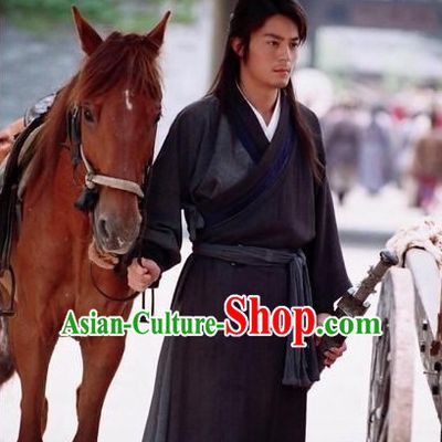 Ancient Chinese Traditional Dress Male Black Color Chinese Ancient Style Male Hanfu Clothes Complete Set