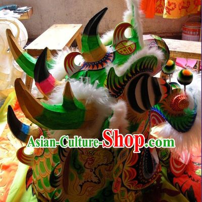 Top Chinese Traditional Handmade Kylin Dancing Costumes Complete Set