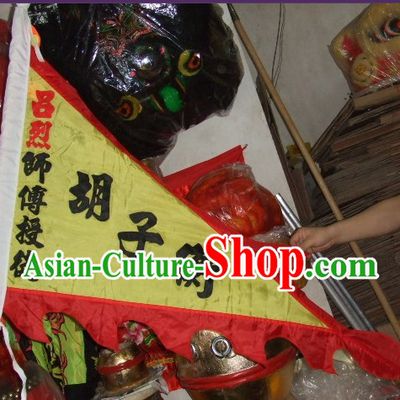 Traditional Chinese Lion Dance Dragon Dance Big Triangle Banner Giant Flag