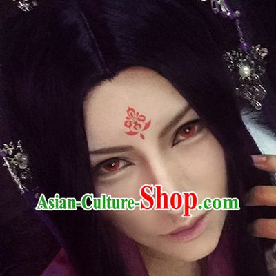 Chinese Ancient Male Style Deep Brown Long Wigs