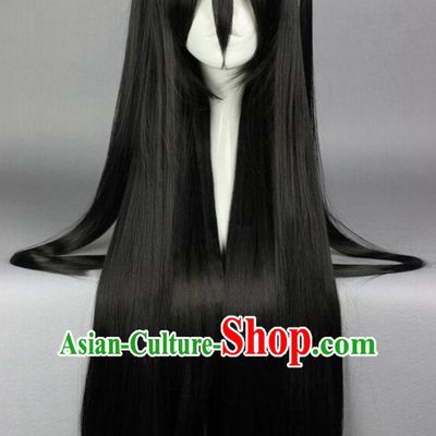 Chinese Ancient Female Style Black Long Wigs