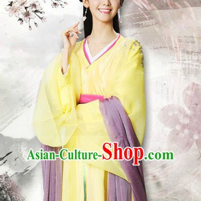Chinese Ancient Style Princess Hanfu Clothes and Hair Jewelry Complete Set