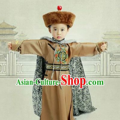 Chinese Ancient Style Prince Hanfu Clothes and Hat Complete Set