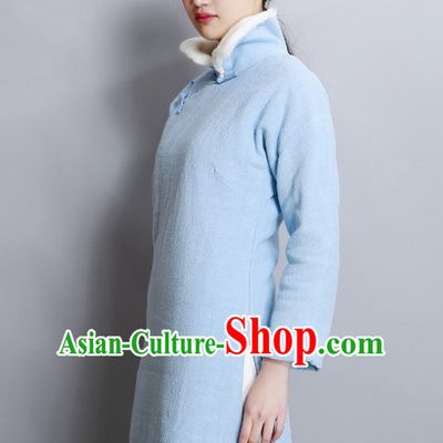 High Collar Chinese Minguo Style Long Robe Complete Set for Women